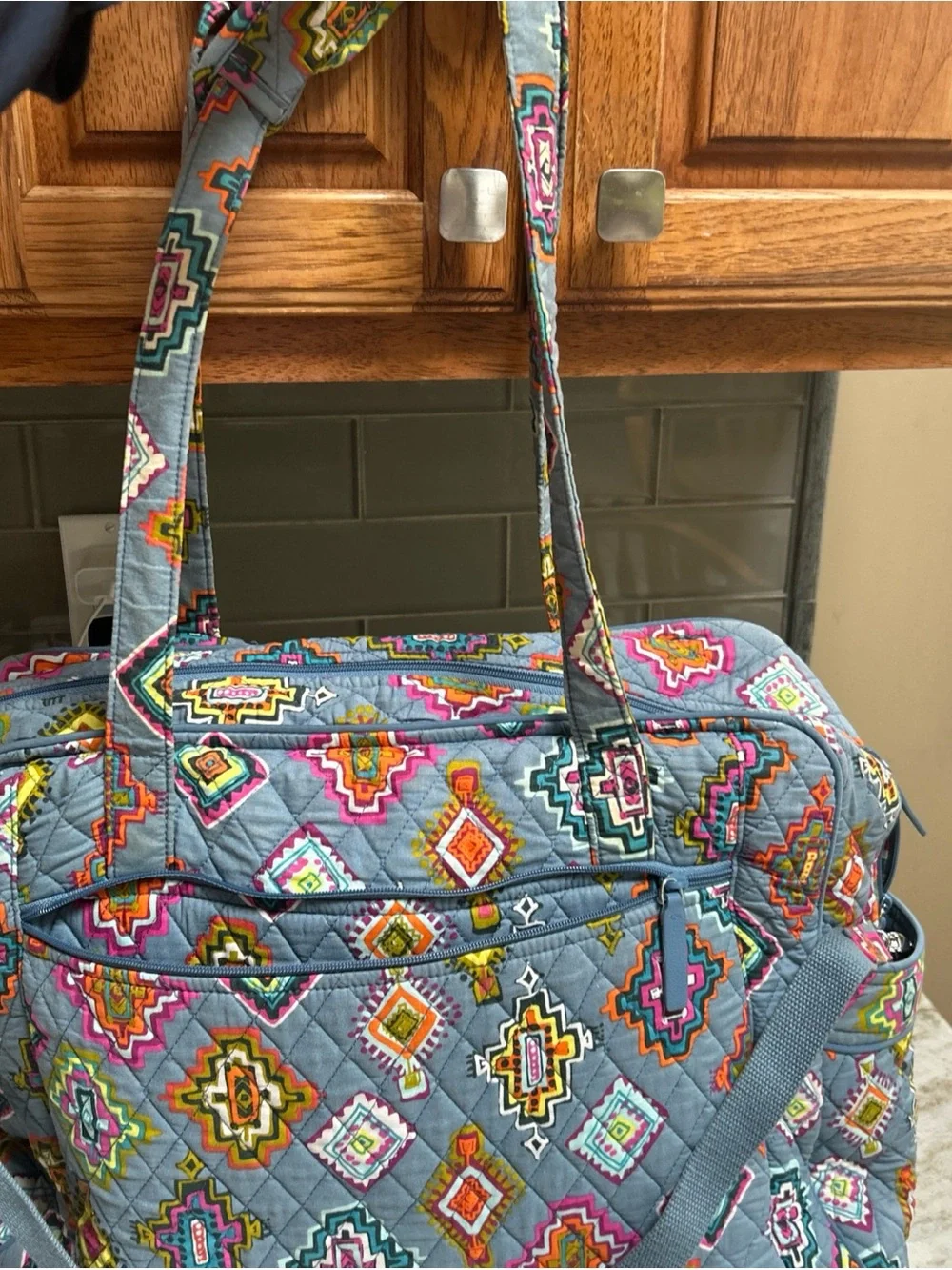 Vera Bradley AZTEC PRINT WASHABLE Diaper Bag STROLLER WRAP  Around baby bag